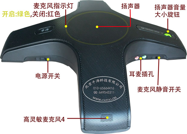 skype会议电话机,千涛CATO-3视频会议全向麦克风